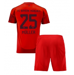 Fotbollsset Barn Bayern Munich Thomas Muller #25 Hemmatröja 2024-25 Mini-Kit Kortärmad (+ korta byxor)