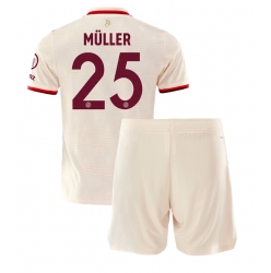 Fotbollsset Barn Bayern Munich Thomas Muller #25 Tredje Tröja 2024-25 Mini-Kit Kortärmad (+ korta byxor)