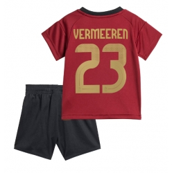 Fotbollsset Barn Belgien Arthur Vermeeren #23 Hemmatröja EM 2024 Mini-Kit Kortärmad (+ korta byxor)