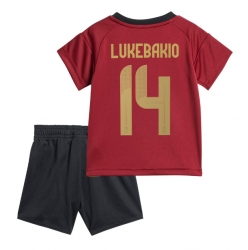 Fotbollsset Barn Belgien Dodi Lukebakio #14 Hemmatröja EM 2024 Mini-Kit Kortärmad (+ korta byxor)