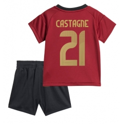 Fotbollsset Barn Belgien Timothy Castagne #21 Hemmatröja EM 2024 Mini-Kit Kortärmad (+ korta byxor)