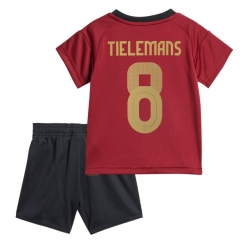 Fotbollsset Barn Belgien Youri Tielemans #8 Hemmatröja EM 2024 Mini-Kit Kortärmad (+ korta byxor)