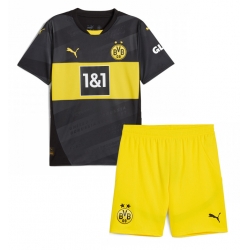 Fotbollsset Barn Borussia Dortmund Bortatröja 2024-25 Mini-Kit Kortärmad (+ korta byxor)