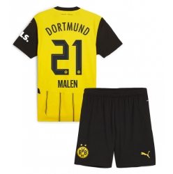 Fotbollsset Barn Borussia Dortmund Donyell Malen #21 Hemmatröja 2024-25 Mini-Kit Kortärmad (+ korta byxor)