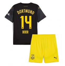 Fotbollsset Barn Borussia Dortmund Maximilian Beier #14 Bortatröja 2024-25 Mini-Kit Kortärmad (+ korta byxor)