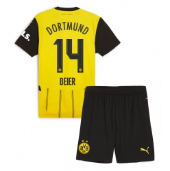 Fotbollsset Barn Borussia Dortmund Maximilian Beier #14 Hemmatröja 2024-25 Mini-Kit Kortärmad (+ korta byxor)