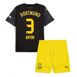 Fotbollsset Barn Borussia Dortmund Waldemar Anton #3 Bortatröja 2024-25 Mini-Kit Kortärmad (+ korta byxor)