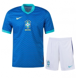 Fotbollsset Barn Brasilien Bortatröja Copa America 2024 Mini-Kit Kortärmad (+ korta byxor)