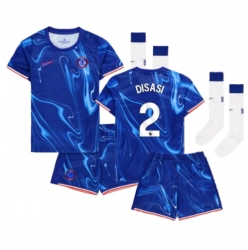 Fotbollsset Barn Chelsea Axel Disasi #2 Hemmatröja 2024-25 Mini-Kit Kortärmad (+ korta byxor)