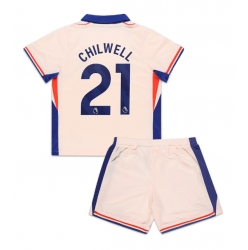 Fotbollsset Barn Chelsea Ben Chilwell #21 Bortatröja 2024-25 Mini-Kit Kortärmad (+ korta byxor)