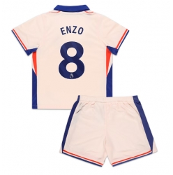 Fotbollsset Barn Chelsea Enzo Fernandez #8 Bortatröja 2024-25 Mini-Kit Kortärmad (+ korta byxor)