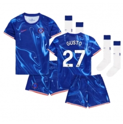 Fotbollsset Barn Chelsea Malo Gusto #27 Hemmatröja 2024-25 Mini-Kit Kortärmad (+ korta byxor)