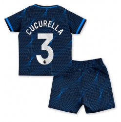 Fotbollsset Barn Chelsea Marc Cucurella #3 Bortatröja 2023-24 Mini-Kit Kortärmad (+ korta byxor)