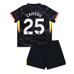 Fotbollsset Barn Chelsea Moises Caicedo #25 Tredje Tröja 2024-25 Mini-Kit Kortärmad (+ korta byxor)