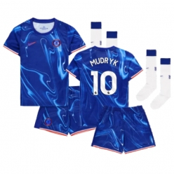 Fotbollsset Barn Chelsea Mykhailo Mudryk #10 Hemmatröja 2024-25 Mini-Kit Kortärmad (+ korta byxor)