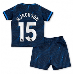 Fotbollsset Barn Chelsea Nicolas Jackson #15 Bortatröja 2023-24 Mini-Kit Kortärmad (+ korta byxor)