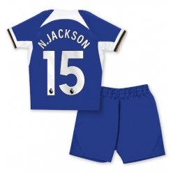 Fotbollsset Barn Chelsea Nicolas Jackson #15 Hemmatröja 2023-24 Mini-Kit Kortärmad (+ korta byxor)