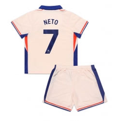 Fotbollsset Barn Chelsea Pedro Neto #7 Bortatröja 2024-25 Mini-Kit Kortärmad (+ korta byxor)