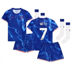 Fotbollsset Barn Chelsea Pedro Neto #7 Hemmatröja 2024-25 Mini-Kit Kortärmad (+ korta byxor)