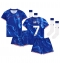 Fotbollsset Barn Chelsea Pedro Neto #7 Hemmatröja 2024-25 Mini-Kit Kortärmad (+ korta byxor)