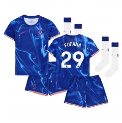 Fotbollsset Barn Chelsea Wesley Fofana #29 Hemmatröja 2024-25 Mini-Kit Kortärmad (+ korta byxor)