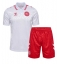 Fotbollsset Barn Danmark Bortatröja EM 2024 Mini-Kit Kortärmad (+ korta byxor)