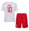 Fotbollsset Barn Danmark Christian Eriksen #10 Bortatröja EM 2024 Mini-Kit Kortärmad (+ korta byxor)