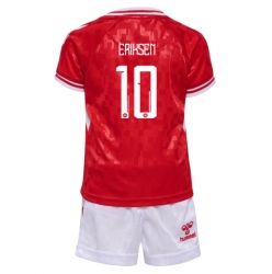 Fotbollsset Barn Danmark Christian Eriksen #10 Hemmatröja EM 2024 Mini-Kit Kortärmad (+ korta byxor)