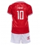 Fotbollsset Barn Danmark Christian Eriksen #10 Hemmatröja EM 2024 Mini-Kit Kortärmad (+ korta byxor)