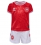 Fotbollsset Barn Danmark Hemmatröja EM 2024 Mini-Kit Kortärmad (+ korta byxor)