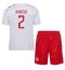 Fotbollsset Barn Danmark Joachim Andersen #2 Bortatröja EM 2024 Mini-Kit Kortärmad (+ korta byxor)