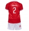 Fotbollsset Barn Danmark Joachim Andersen #2 Hemmatröja EM 2024 Mini-Kit Kortärmad (+ korta byxor)