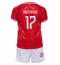 Fotbollsset Barn Danmark Victor Kristiansen #17 Hemmatröja EM 2024 Mini-Kit Kortärmad (+ korta byxor)