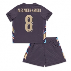 Fotbollsset Barn England Alexander-Arnold #8 Bortatröja EM 2024 Mini-Kit Kortärmad (+ korta byxor)