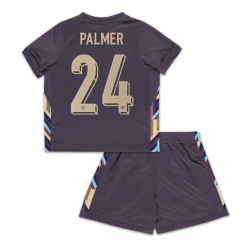 Fotbollsset Barn England Cole Palmer #24 Bortatröja EM 2024 Mini-Kit Kortärmad (+ korta byxor)