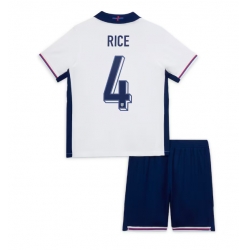 Fotbollsset Barn England Declan Rice #4 Hemmatröja EM 2024 Mini-Kit Kortärmad (+ korta byxor)