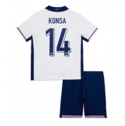 Fotbollsset Barn England Ezri Konsa #14 Hemmatröja EM 2024 Mini-Kit Kortärmad (+ korta byxor)