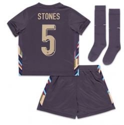 Fotbollsset Barn England John Stones #5 Bortatröja EM 2024 Mini-Kit Kortärmad (+ korta byxor)