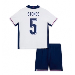 Fotbollsset Barn England John Stones #5 Hemmatröja EM 2024 Mini-Kit Kortärmad (+ korta byxor)