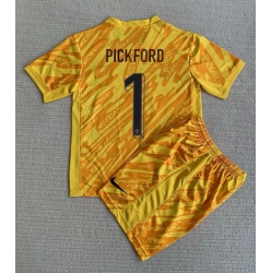 Fotbollsset Barn England Jordan Pickford #1 Målvakt Hemmatröja EM 2024 Mini-Kit Kortärmad (+ korta byxor)