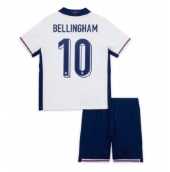 Fotbollsset Barn England Jude Bellingham #10 Hemmatröja EM 2024 Mini-Kit Kortärmad (+ korta byxor)