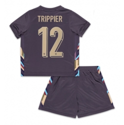 Fotbollsset Barn England Kieran Trippier #12 Bortatröja EM 2024 Mini-Kit Kortärmad (+ korta byxor)