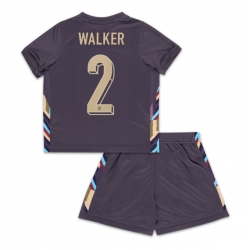 Fotbollsset Barn England Kyle Walker #2 Bortatröja EM 2024 Mini-Kit Kortärmad (+ korta byxor)