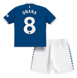 Fotbollsset Barn Everton Amadou Onana #8 Hemmatröja 2023-24 Mini-Kit Kortärmad (+ korta byxor)