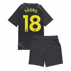 Fotbollsset Barn Everton Ashley Young #18 Bortatröja 2024-25 Mini-Kit Kortärmad (+ korta byxor)