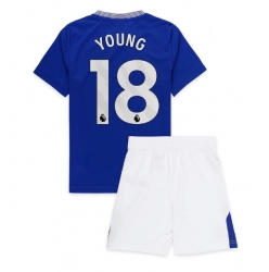 Fotbollsset Barn Everton Ashley Young #18 Hemmatröja 2024-25 Mini-Kit Kortärmad (+ korta byxor)