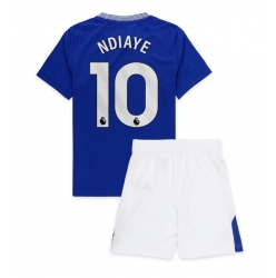 Fotbollsset Barn Everton Iliman Ndiaye #10 Hemmatröja 2024-25 Mini-Kit Kortärmad (+ korta byxor)