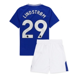 Fotbollsset Barn Everton Jesper Lindstrom #29 Hemmatröja 2024-25 Mini-Kit Kortärmad (+ korta byxor)