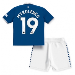 Fotbollsset Barn Everton Vitaliy Mykolenko #19 Hemmatröja 2023-24 Mini-Kit Kortärmad (+ korta byxor)