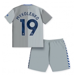 Fotbollsset Barn Everton Vitaliy Mykolenko #19 Tredje Tröja 2023-24 Mini-Kit Kortärmad (+ korta byxor)